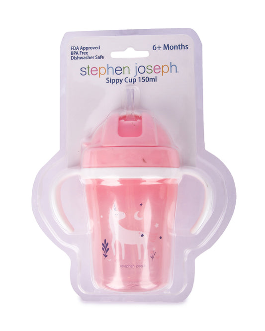 Stephen Joseph-Unicorn-Straw Sippy Cup-With Removable Handles-150 ml