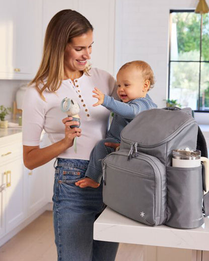 Skip Hop Forma Next Diaper Bag-Backpack-With Changing Pad-9 Pockets-Grey