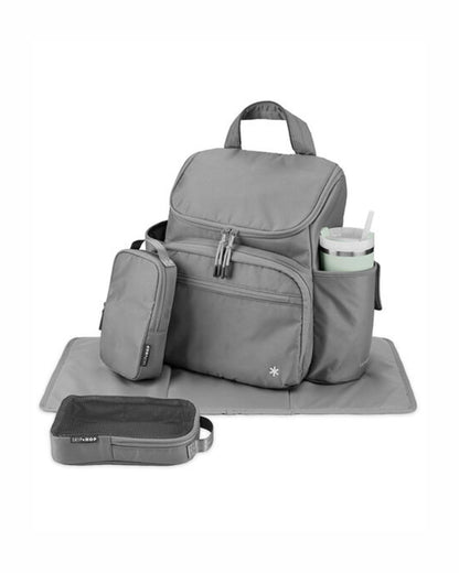 Skip Hop Forma Next Diaper Bag-Backpack-With Changing Pad-9 Pockets-Grey