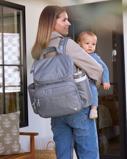 Skip Hop Forma Next Diaper Bag-Backpack-With Changing Pad-9 Pockets-Grey