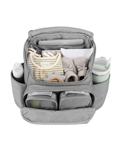 Skip Hop Forma Next Diaper Bag-Backpack-With Changing Pad-9 Pockets-Grey