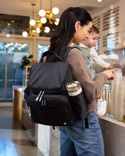 Skip Hop Forma Next Diaper Bag-Backpack-With Changing Pad-9 Pockets-Black