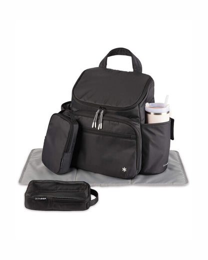 Skip Hop Forma Next Diaper Bag-Backpack-With Changing Pad-9 Pockets-Black