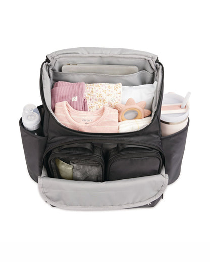 Skip Hop Forma Next Diaper Bag-Backpack-With Changing Pad-9 Pockets-Black