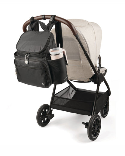 Skip Hop Forma Next Diaper Bag-Backpack-With Changing Pad-9 Pockets-Black