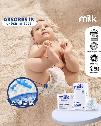 Milk Baby Diaper Yoga Pants-Size M (6-11Kg)-With Wetness Indicator