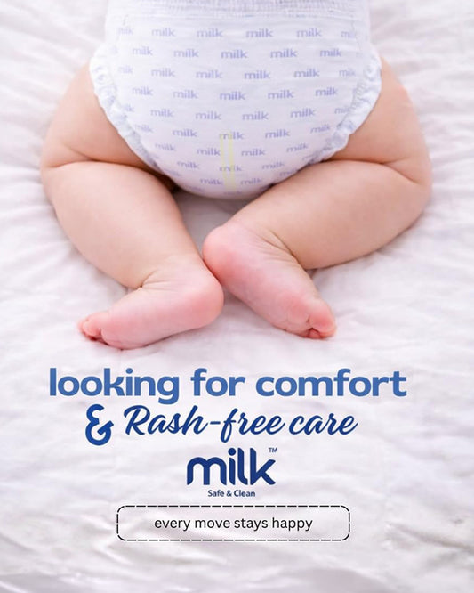 Milk Baby Diaper Yoga Pants-Size M (6-11Kg)-With Wetness Indicator