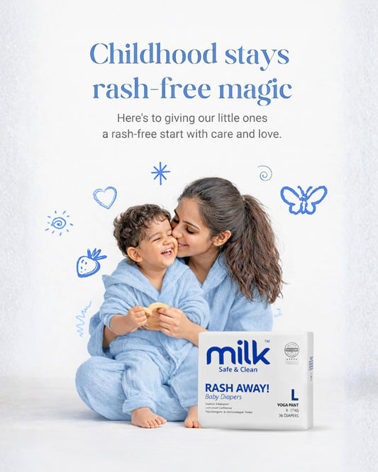 Milk Baby Diaper Yoga Pants-Size L (9-17Kg)-With Wetness Indicator