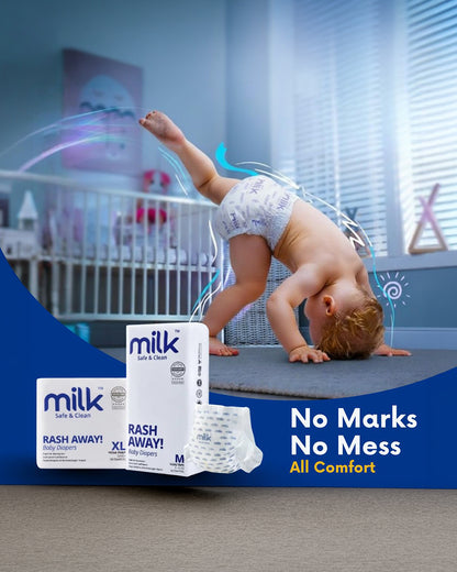 Milk Baby Diaper Yoga Pants-Size L (9-17Kg)-With Wetness Indicator
