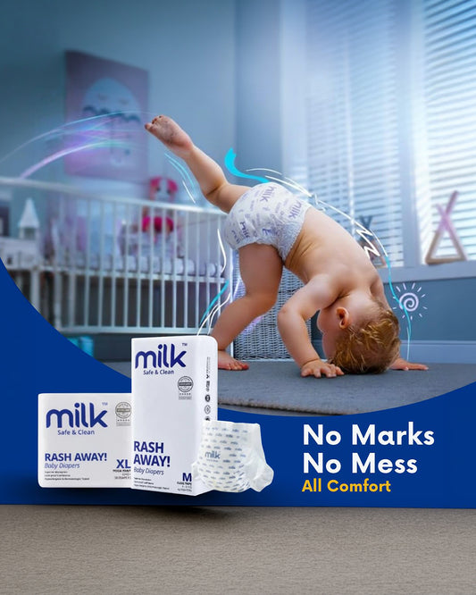 Milk Baby Diaper Yoga Pants-Size L (9-17Kg)-With Wetness Indicator