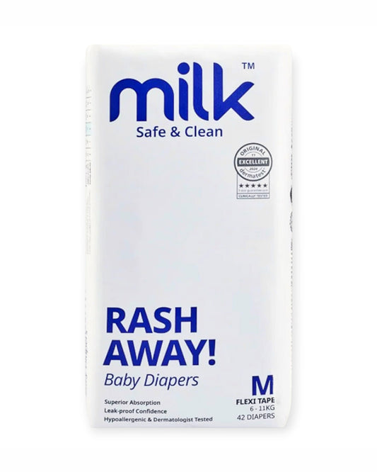 MILK Flexi Tape Diapers-Size M (6-11Kg)-With Wetness Indicator
