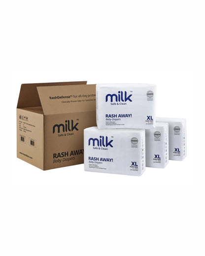 MILK Flexi Tape Diapers-Size XL (15-22Kg)-With Wetness Indicator