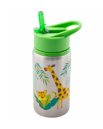 Stephen Joseph Stainless Steel Straw Sipper-With Flip Top Spout-Zoo-532 ml