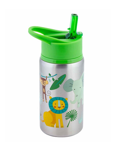 Stephen Joseph Stainless Steel Straw Sipper-With Flip Top Spout-Zoo-532 ml