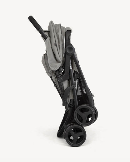 Joie Aire Twin Baby Stroller-Reversible Seat Liners-Automatic Fold Lock-Pram for 0 to 3Y (Upto 15 Kg Each Seat)-Pebble