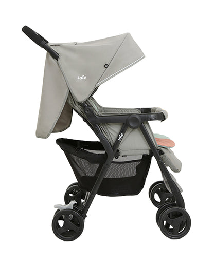 Joie Aire Twin Baby Stroller-Reversible Seat Liners-Automatic Fold Lock-Pram for 0 to 3Y (Upto 15 Kg Each Seat)-Pebble