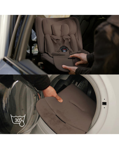 Silver Cross Motion 3 All Size 360 Baby Car Seat-Convertible (Front & Rear Facing)-2026 Edition-New Waffle Jersey Fabric for Enhanced Airflow-Includes Sunshade, Summer Liner & Seatbelt Pad-3 Position Recline-From 0 to 12Y-Cocoa
