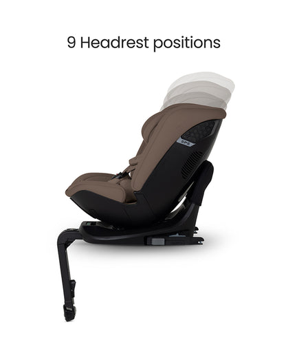 Silver Cross Motion 3 All Size 360 Baby Car Seat-Convertible (Front & Rear Facing)-2026 Edition-New Waffle Jersey Fabric for Enhanced Airflow-Includes Sunshade, Summer Liner & Seatbelt Pad-3 Position Recline-From 0 to 12Y-Cocoa