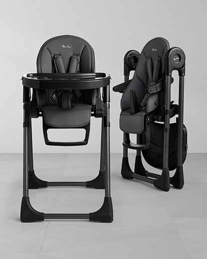 Silver Cross Gourmet Baby High Chair-5 Position Recline-Adjustable height-5 Point Harness-For 0 to 3Y (Upto 15Kg)-Black