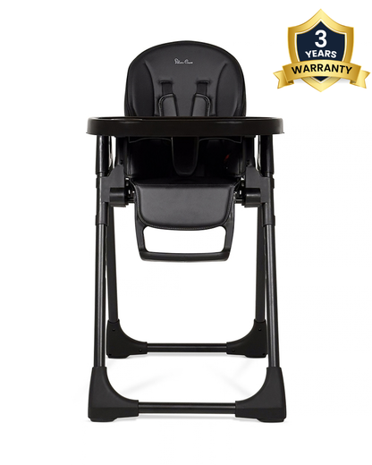 Silver Cross Gourmet Baby High Chair-5 Position Recline-Adjustable height-5 Point Harness-For 0 to 3Y (Upto 15Kg)-Black