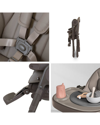 Silver Cross Gourmet Baby High Chair-5 Position Recline-Adjustable height-5 Point Harness-For 0 to 3Y (Upto 15Kg)-Cappuccino