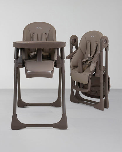 Silver Cross Gourmet Baby High Chair-5 Position Recline-Adjustable height-5 Point Harness-For 0 to 3Y (Upto 15Kg)-Cappuccino