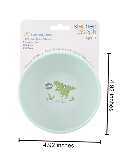 Stephen Joseph Silicone Bowl-Dino-With Suction Base-For Feeding Infants