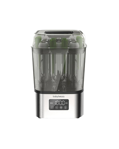 Baby Brezza SuperQuick Bottle Steriliser & Dryer with 4-in-1 Functionality-10 Minutes Cycle-Holds 8 Bottles-LED Control Panel