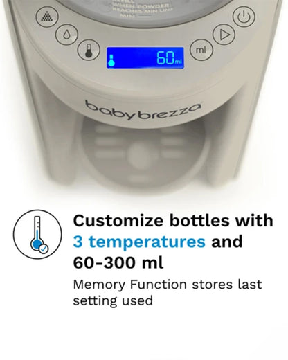 Baby Brezza Formula Pro Advanced Formula Dispenser-Instant Warm Formula with 3 Temperature Settings-Adjustable Serving Size(60-300 ml)-Accurate Mixing-Airtight Formula Storage-Removable & Dishwasher Safe Water Tank-Oatmeal