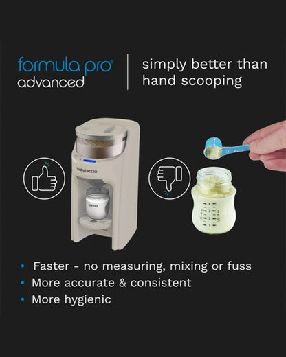 Baby Brezza Formula Pro Advanced Formula Dispenser-Instant Warm Formula with 3 Temperature Settings-Adjustable Serving Size(60-300 ml)-Accurate Mixing-Airtight Formula Storage-Removable & Dishwasher Safe Water Tank-Oatmeal
