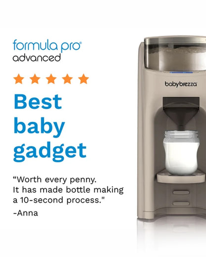 Baby Brezza Formula Pro Advanced Formula Dispenser-Instant Warm Formula with 3 Temperature Settings-Adjustable Serving Size(60-300 ml)-Accurate Mixing-Airtight Formula Storage-Removable & Dishwasher Safe Water Tank-Oatmeal