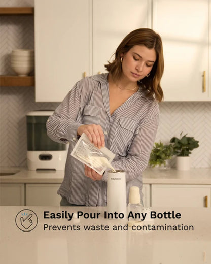 Baby Brezza Reusable Breastmilk Storage Bags-100% Leakproof & Freezer Safe-Pack of 10-200ml