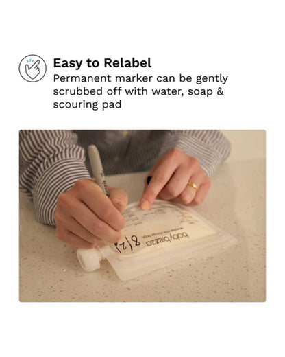 Baby Brezza Reusable Breastmilk Storage Bags-100% Leakproof & Freezer Safe-Pack of 10-200ml