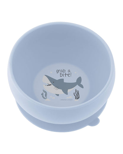 Stephen Joseph Silicone Bowl-Shark-With Suction Base-For Feeding Infants