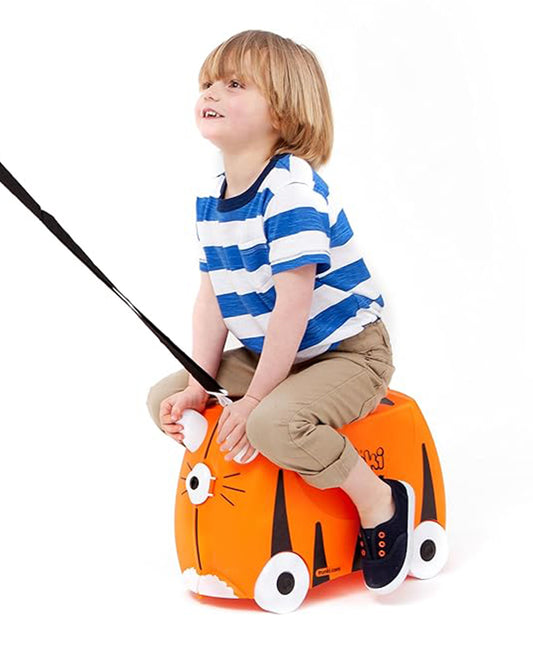 Trunki Tipu Tiger Trolley Bag-Ride on Suitcase-With 18 Litres Capacity-With Tow & Carry Strap