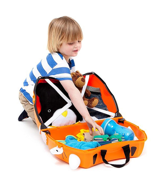 Trunki Tipu Tiger Trolley Bag-Ride on Suitcase-With 18 Litres Capacity-With Tow & Carry Strap