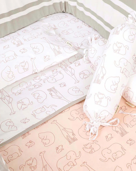 Masilo Always Be My Baby Pink Baby Bedding Set-GOTS Certified Organic Cotton-Pack of 4-Mini Cot Gift Set For Infants