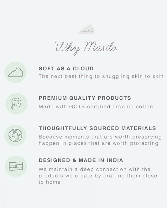 Masilo Always Be My Baby Pink Baby Bedding Set-GOTS Certified Organic Cotton-Pack of 4-Mini Cot Gift Set For Infants