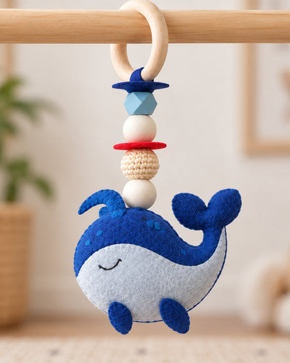 Babble Wrap Seaside Smiles Wooden Playgym-5 Nautical Inspired Hanging Toys-For Infants