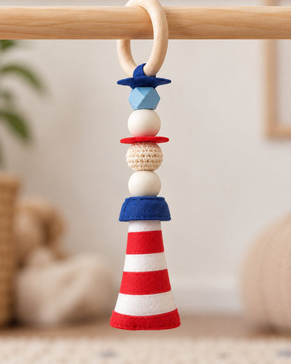 Babble Wrap Seaside Smiles Wooden Playgym-5 Nautical Inspired Hanging Toys-For Infants