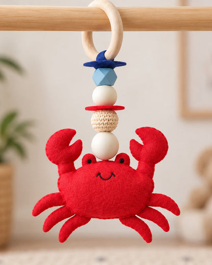 Babble Wrap Seaside Smiles Wooden Playgym-5 Nautical Inspired Hanging Toys-For Infants