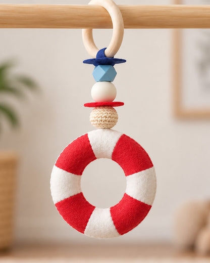 Babble Wrap Seaside Smiles Wooden Playgym-5 Nautical Inspired Hanging Toys-For Infants