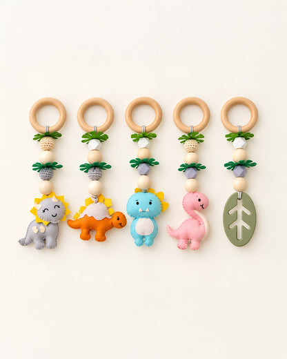 Babble Wrap Dino Darlings Wooden Playgym-5 Delightful Hanging Toys-For Infants