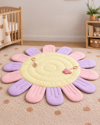 Babble Wrap Fairytale Dreams Unicorn Wooden Playgym with Mat-5 Fairytale Inspired Hanging Toys-For Infants
