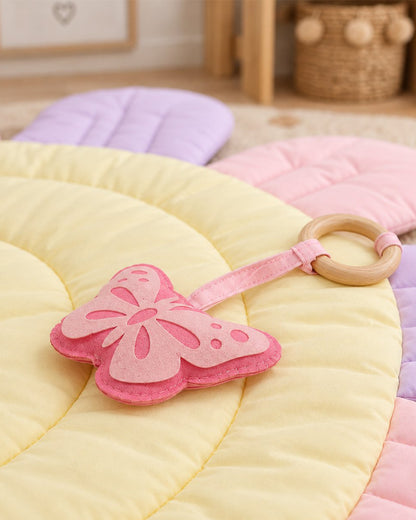 Babble Wrap Fairytale Dreams Unicorn Wooden Playgym with Mat-5 Fairytale Inspired Hanging Toys-For Infants