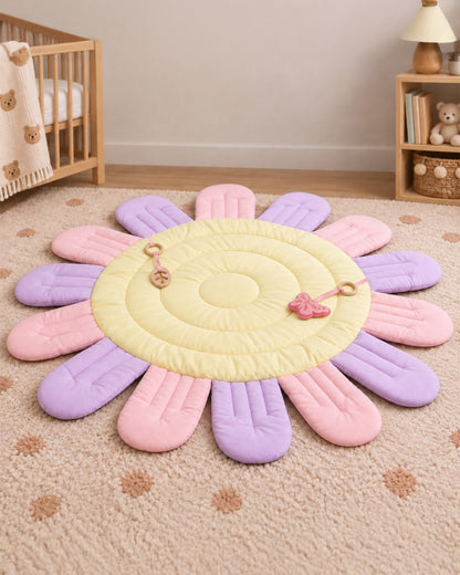 Babble Wrap Fairytale Dreams Unicorn Wooden Playgym with Mat-5 Fairytale Inspired Hanging Toys-For Infants