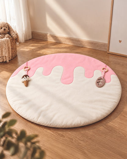 Babble Wrap Scoops of Joy Wooden Playgym with Mat-5 Dessert Inspired Hanging Toys-For Infants
