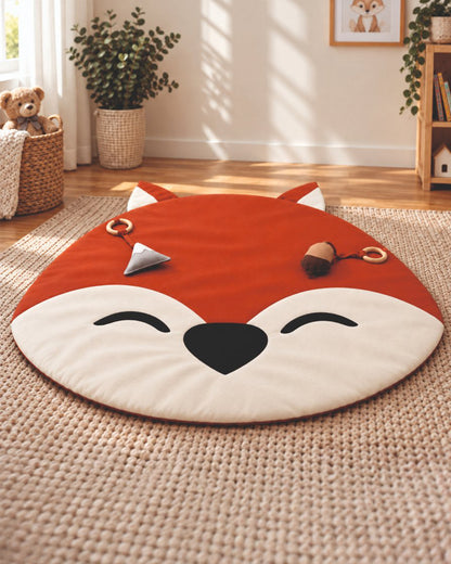 Babble Wrap Fox & Friends Woodland Playgym with Mat-5 Woodland Inspired Hanging Toys-For Infants