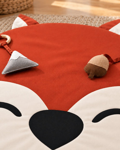 Babble Wrap Fox & Friends Woodland Playgym with Mat-5 Woodland Inspired Hanging Toys-For Infants