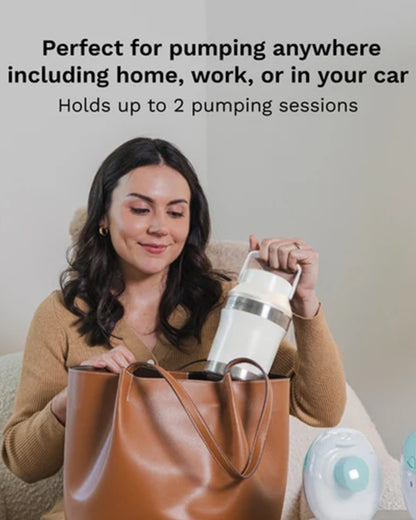 Baby Brezza All Day Breastmilk Portable Cooler-Upto 12 Hour Ice-Free Cooling-Double Insulated Stainless Steel Thermos-Perfect for Travel-300ml